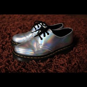 Dr. Martens Pascal Iridescent Rainbow Silver 1461 RS Size US 5 UK 3 EU 36